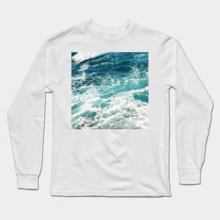 Blue Ocean Waves Long Sleeve T-Shirt